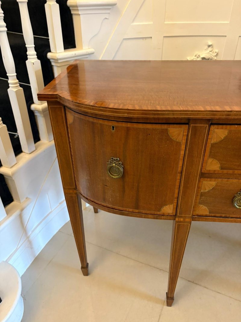 Antique Edwardian Quality Mahogany and Satinwood Crossbanded Sideboard - Image 6